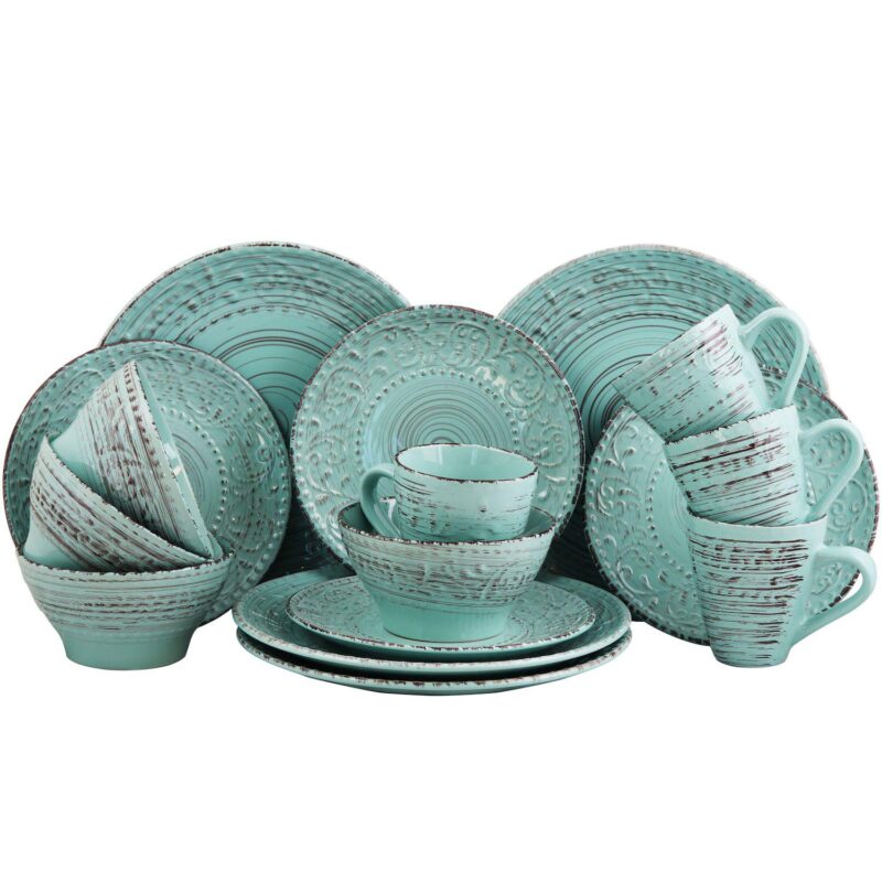 Elama Malibu Waves 16-Piece Dinnerware Set - Image 5