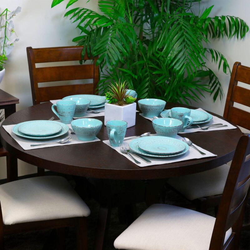 Elama Malibu Waves 16-Piece Dinnerware Set - Image 4