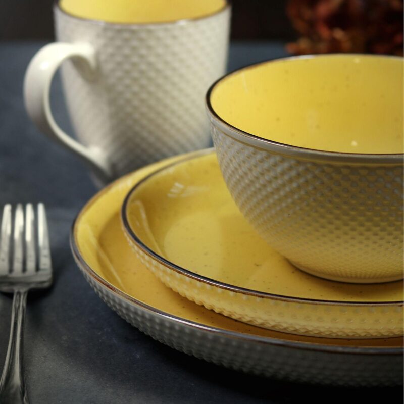 Elama Mellow-Yellow 16-Piece Dinnerware Set - Image 4