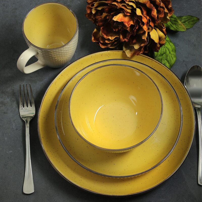 Elama Mellow-Yellow 16-Piece Dinnerware Set - Image 5