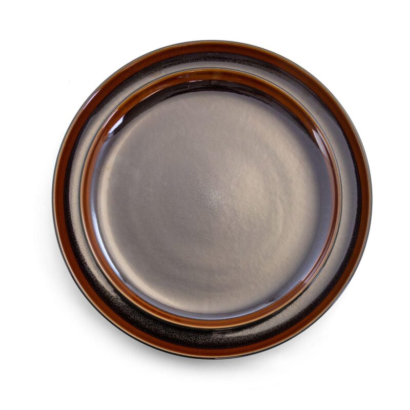 Elama Midnight Beach 16 Piece Dinnerware Set in Metallic Black - Image 3