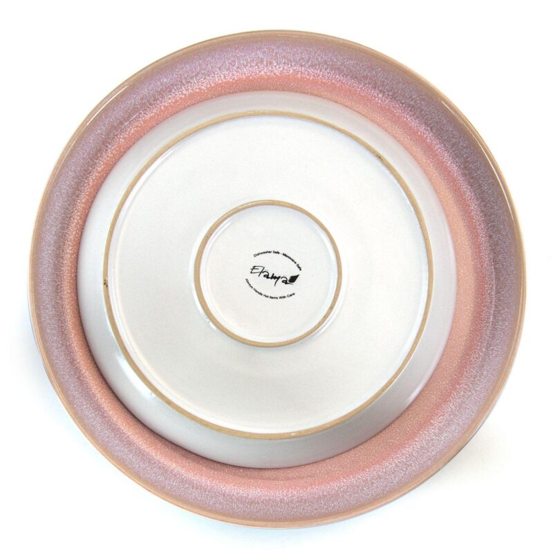 Elama Mocha Muave 16 Piece Luxurious Stoneware Dinnerware with Complete Setting for 4 - Image 3