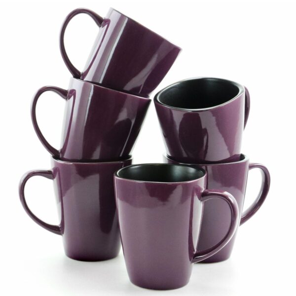 Elama Mulberry 6 Piece 14 Oz Stoneware Mugs