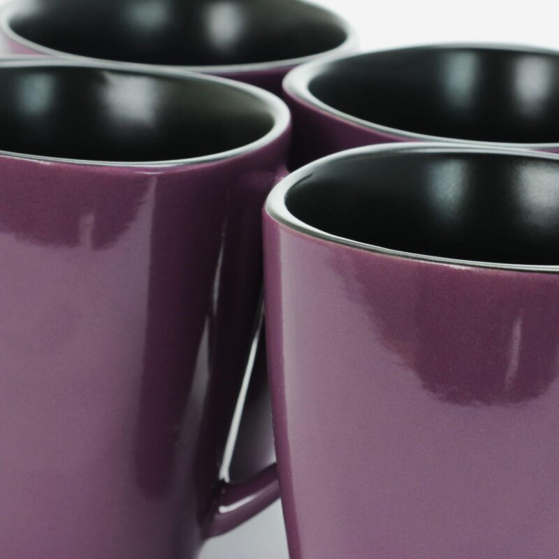 Elama Mulberry 6 Piece 14 Oz Stoneware Mugs - Image 3
