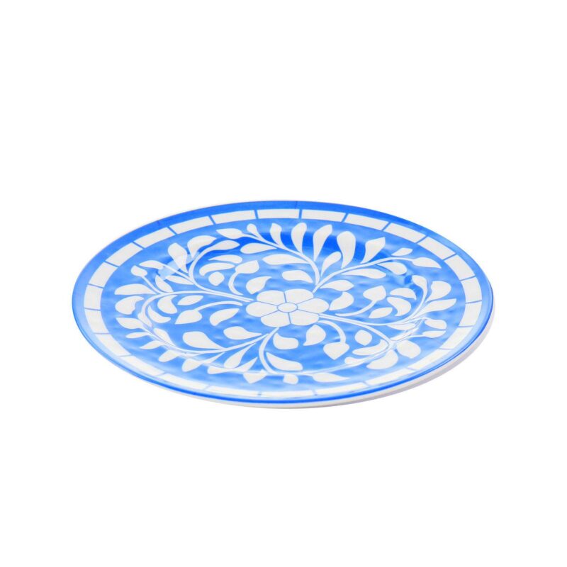 Elama Nelly 12 Piece Melamine Dinnerware Set in Blue - Image 4