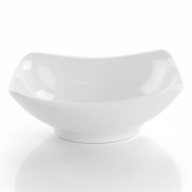 Elama Newman 18 Piece Square Porcelain Dinnerware Set in White - Image 5