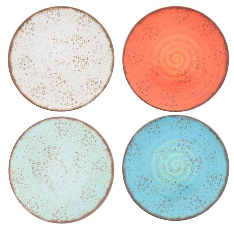 Elama Pryce 12 Piece Melamine Dinnerware Set in Assorted Colors - Image 3