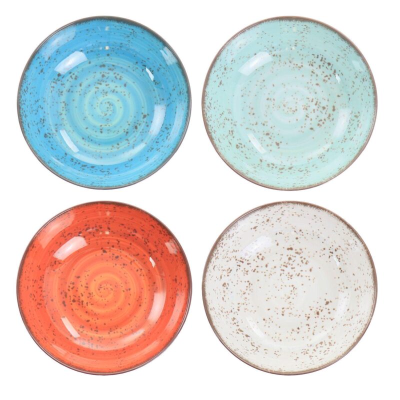 Elama Pryce 12 Piece Melamine Dinnerware Set in Assorted Colors - Image 5