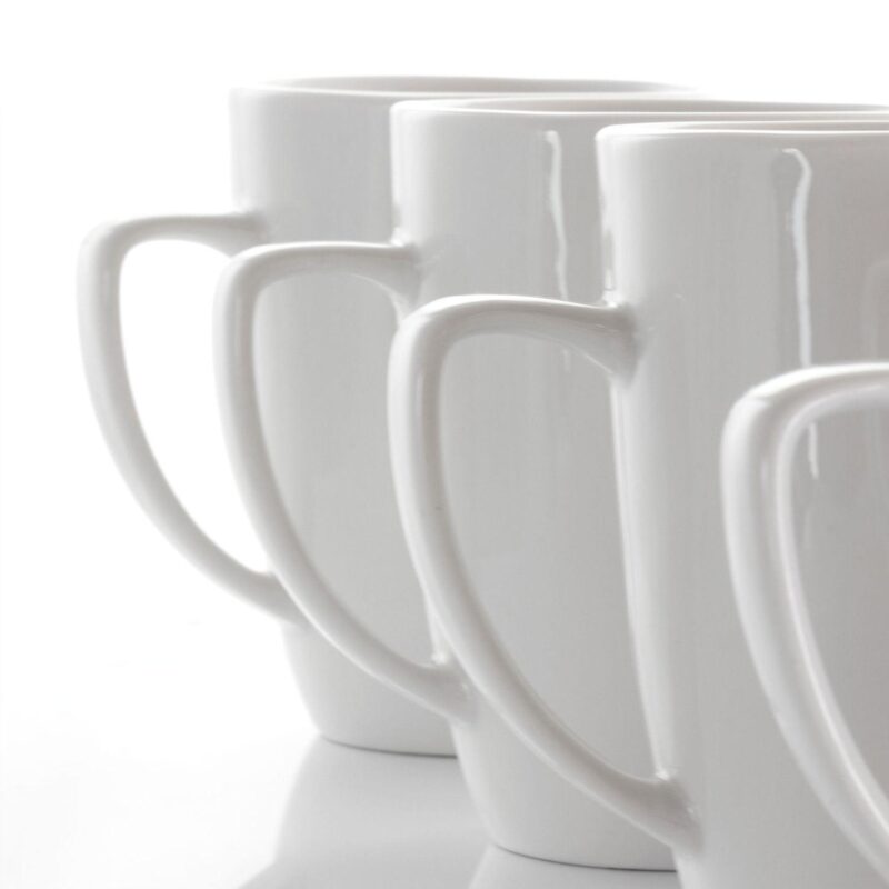 Elama Riley 12 Piece 12 Ounce Porcelain Mug Set in White - Image 5