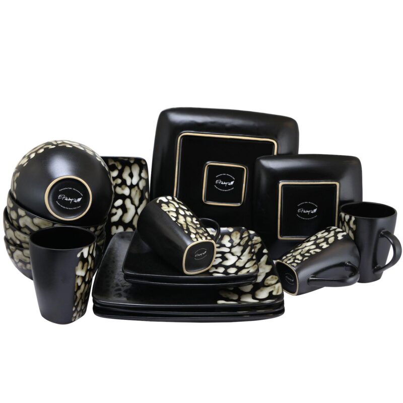 Elama Savannah 16 Piece Stoneware Dinnerware Set - Image 2
