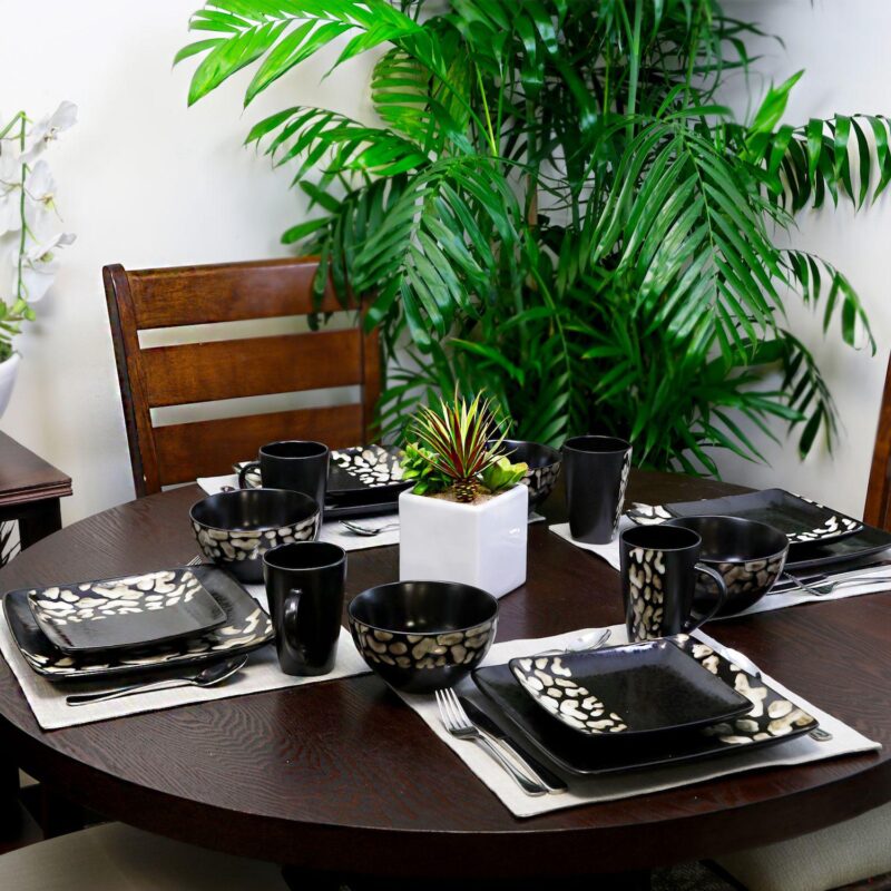 Elama Savannah 16 Piece Stoneware Dinnerware Set - Image 4