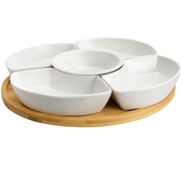 Elama Signature Lazy Susan Appetizer and Condiment Server Set