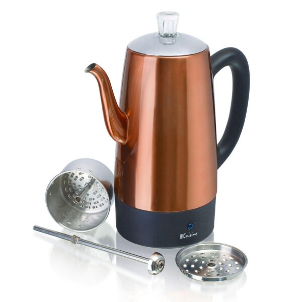 Electric 12 Cup Percolator - Copper Finish - 800 Watts