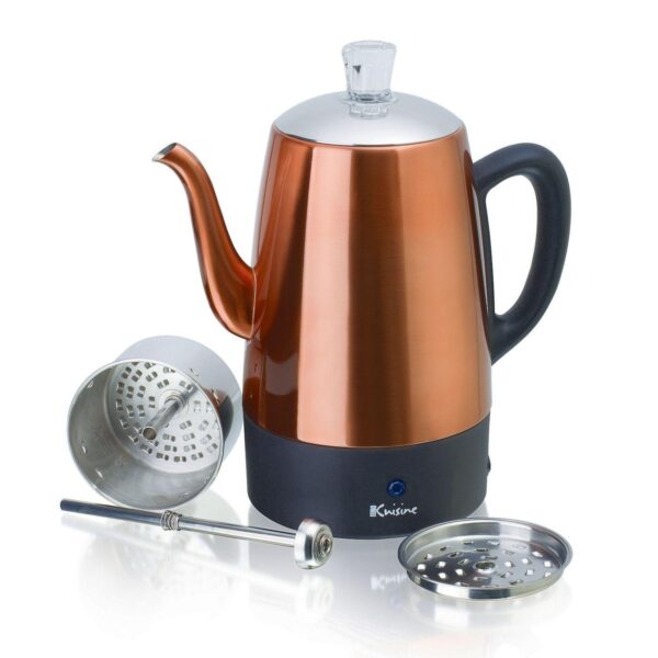 Electric 8 Cup Percolator - Copper Finish - 800 Watts