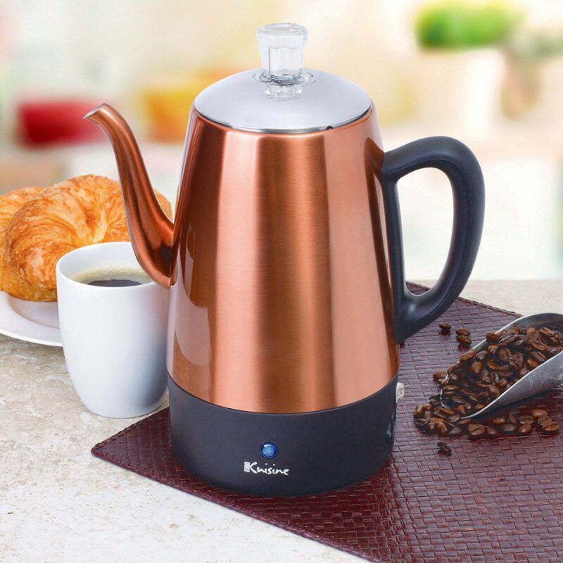Electric 8 Cup Percolator - Copper Finish - 800 Watts - Image 3
