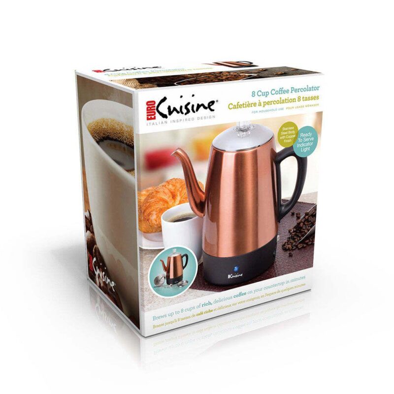 Electric 8 Cup Percolator - Copper Finish - 800 Watts - Image 5