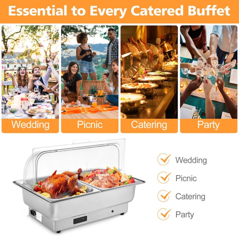 Electric Chafing Dish Buffet Set, 9 QT - Image 5