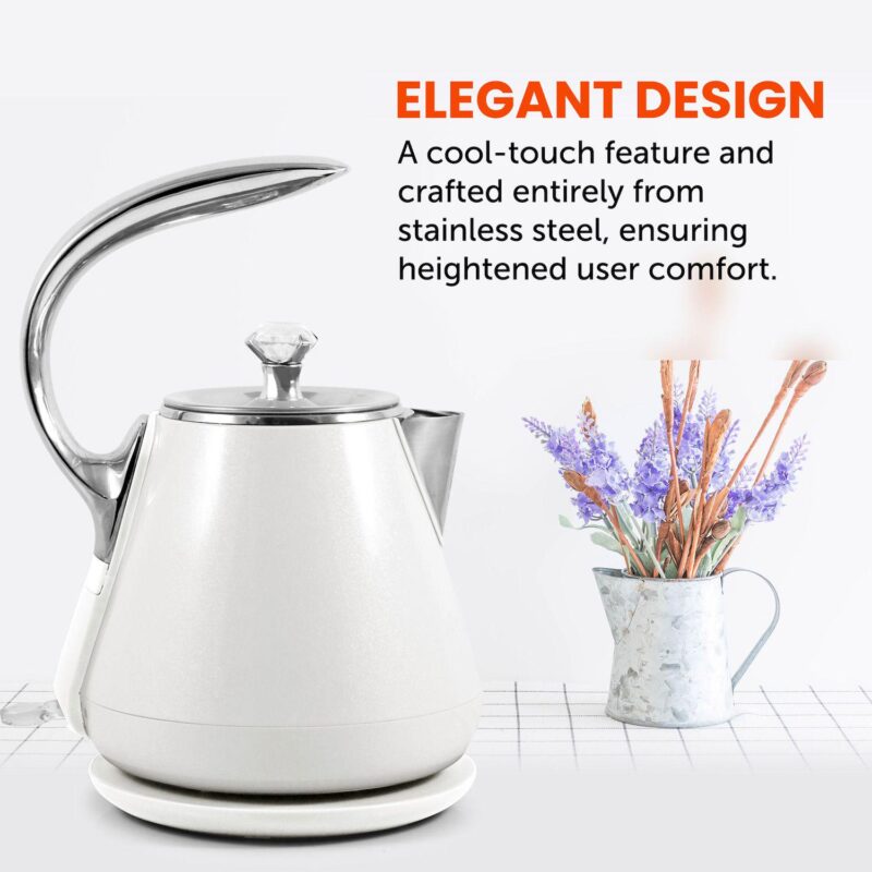 Elite Cuisine 1.25-qt. Cool-Touch Stainless Steel Electric Kettle - Image 2