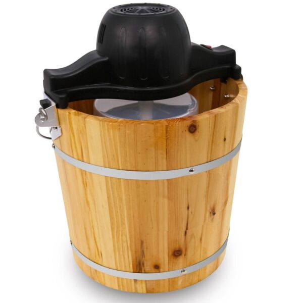 Elite Cuisine 4-qt. Old Fashioned Pine Bucket Ice Cream Maker with Hand Crank