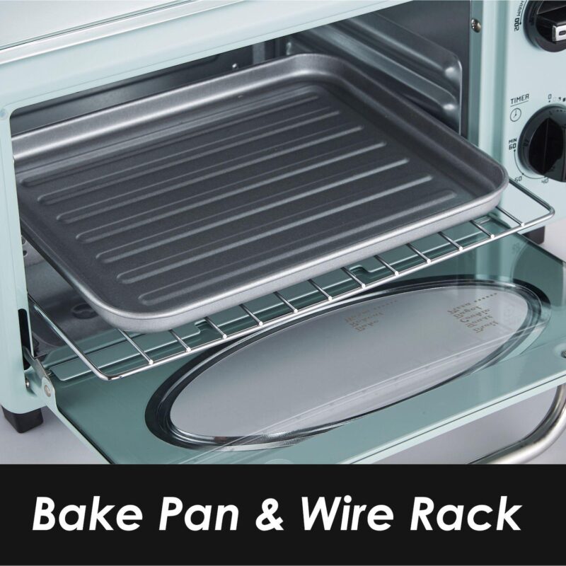 Elite Cuisine 50's Diner Style 2-Slice Toaster Oven with Time and Temp Knobs - Image 2