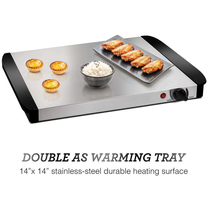 Elite Cuisine 5Qt. Stainless Steel Electric Buffet Server Food Warmer with 2 Trays - Image 6