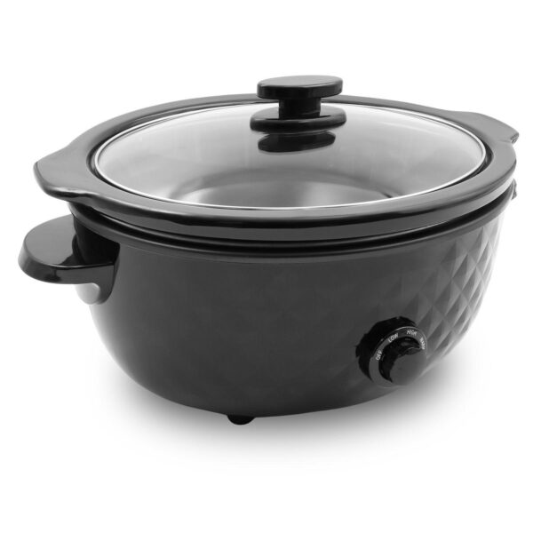 Elite Cuisine 6Qt. Slow Cooker with Adjustable Settings and Keep Warm