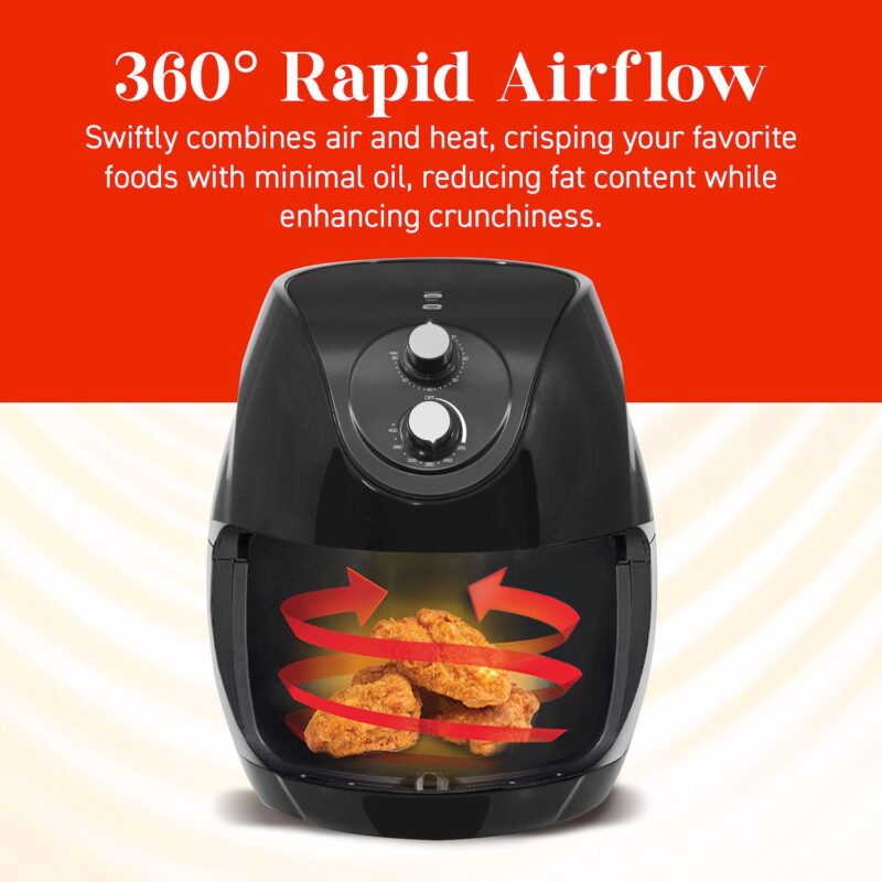 Elite Cuisine 6.5-qt. XL Adjustable Time/Temp Air Fryer - Image 3