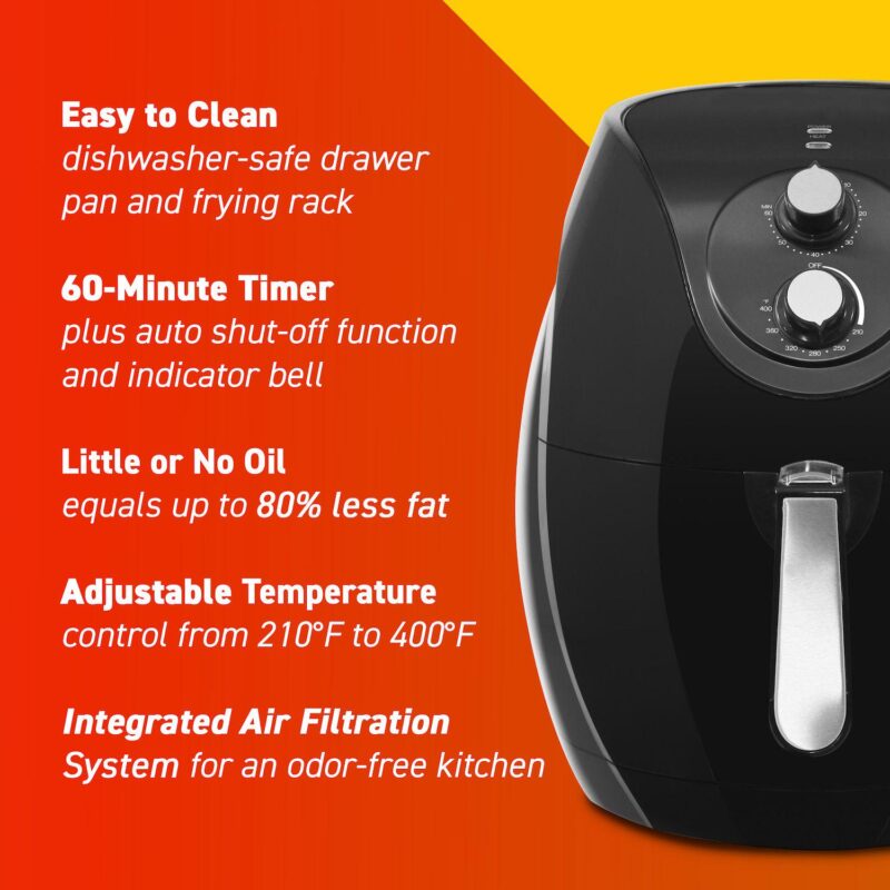 Elite Cuisine 6.5-qt. XL Adjustable Time/Temp Air Fryer - Image 4