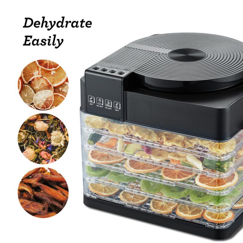 Elite Cuisine Digital Food Dehydrator with 5 BPA Free Trays, Top Mounted Fan - Image 3