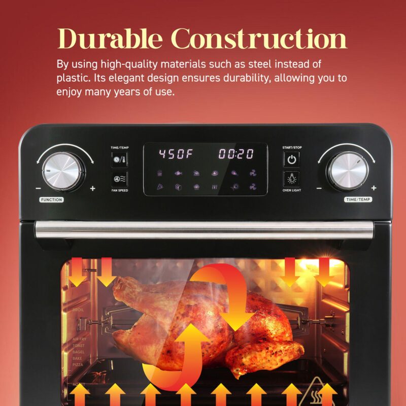Elite Cuisine Digital 23L Air Fryer Rotisserie Oven with Interior Light - Image 2