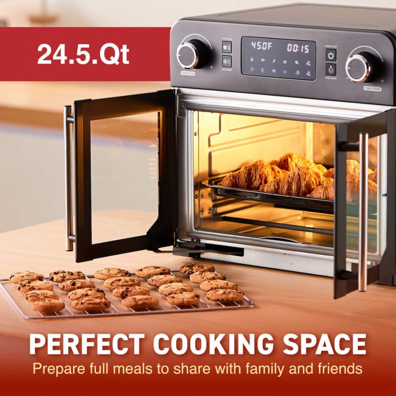 Elite Cuisine Digital 23L French Door Air Fryer Oven with Interior Light - Image 6