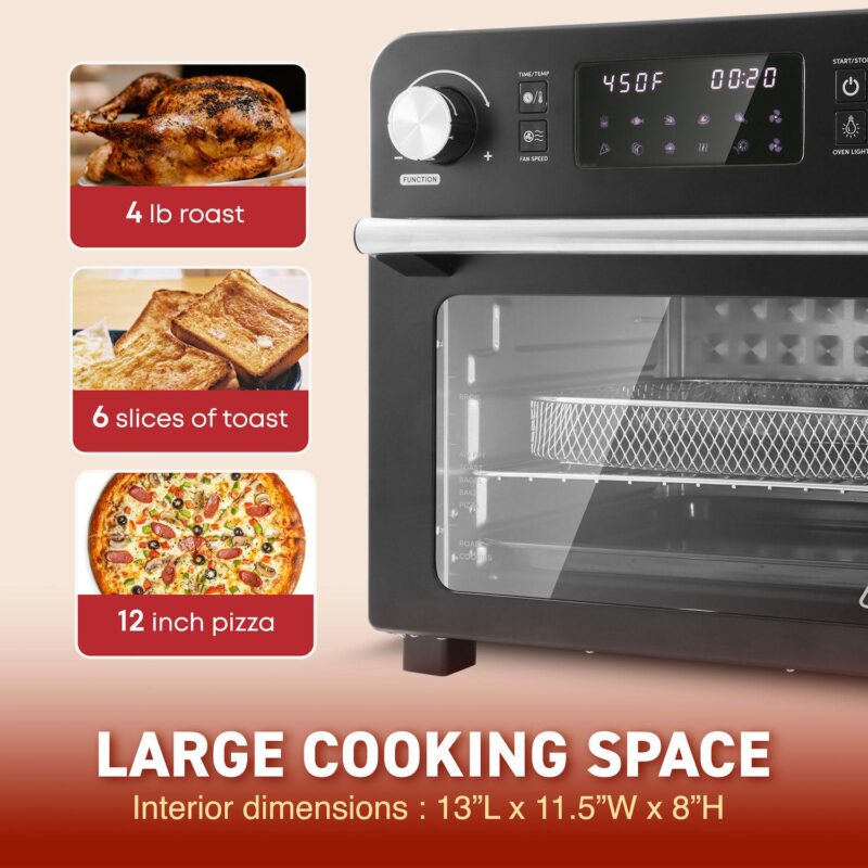 Elite Cuisine Digital 23L Air Fryer Rotisserie Oven with Interior Light - Image 4