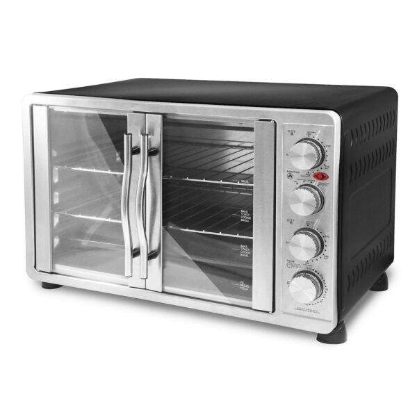 Elite Cuisine French Door Oven with Rotisserie, Convection and Separate Top and Bottom Heating Controls