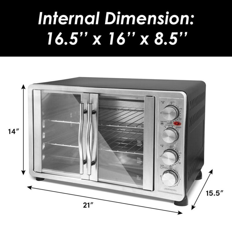 Elite Cuisine French Door Oven with Rotisserie, Convection and Separate Top and Bottom Heating Controls - Image 3