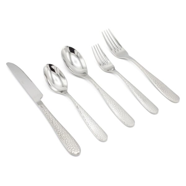 Elyon Carroll Hammered 20-piece Reflective Silver Flatware Set Stainless Steel Service For 4