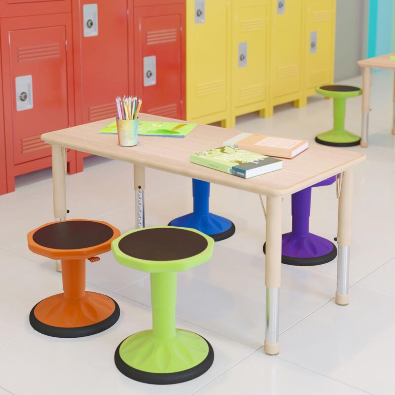 Emma And Oliver 23.625  X 47.25  Rectangular Plastic Height-Adjustable Activity Table - Image 3