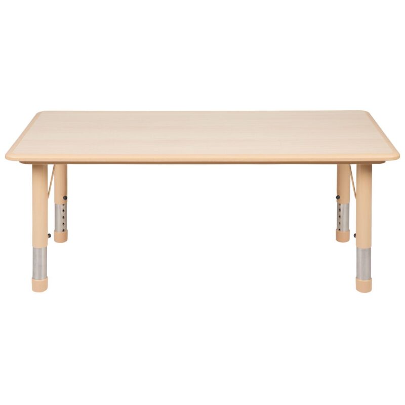 Emma And Oliver 23.625  X 47.25  Rectangular Plastic Height-Adjustable Activity Table - Image 5