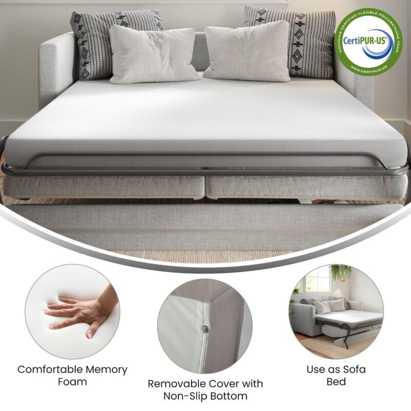 Emma And Oliver Couch Bed Cooling Memory Foam Mattress In A Box - Image 3