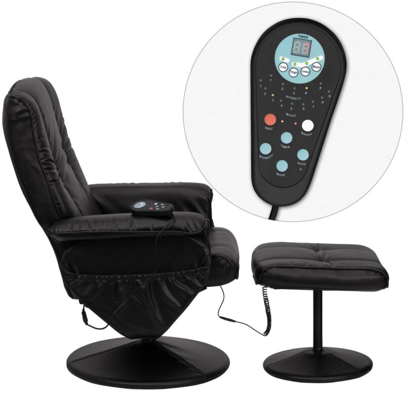 Emma And Oliver Massaging Multi-position Recliner And Ottoman With Wrapped Base - Image 5
