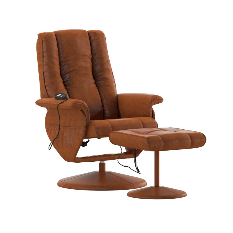Emma And Oliver Massaging Multi-position Recliner And Ottoman With Wrapped Base - Image 6