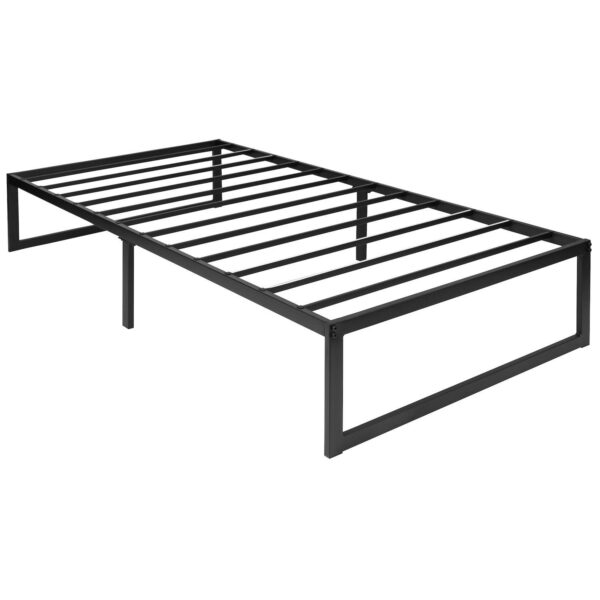 Emma and Oliver 14  Metal Platform Bed with Steel Slat Support and 12.5  of Underbed Storage