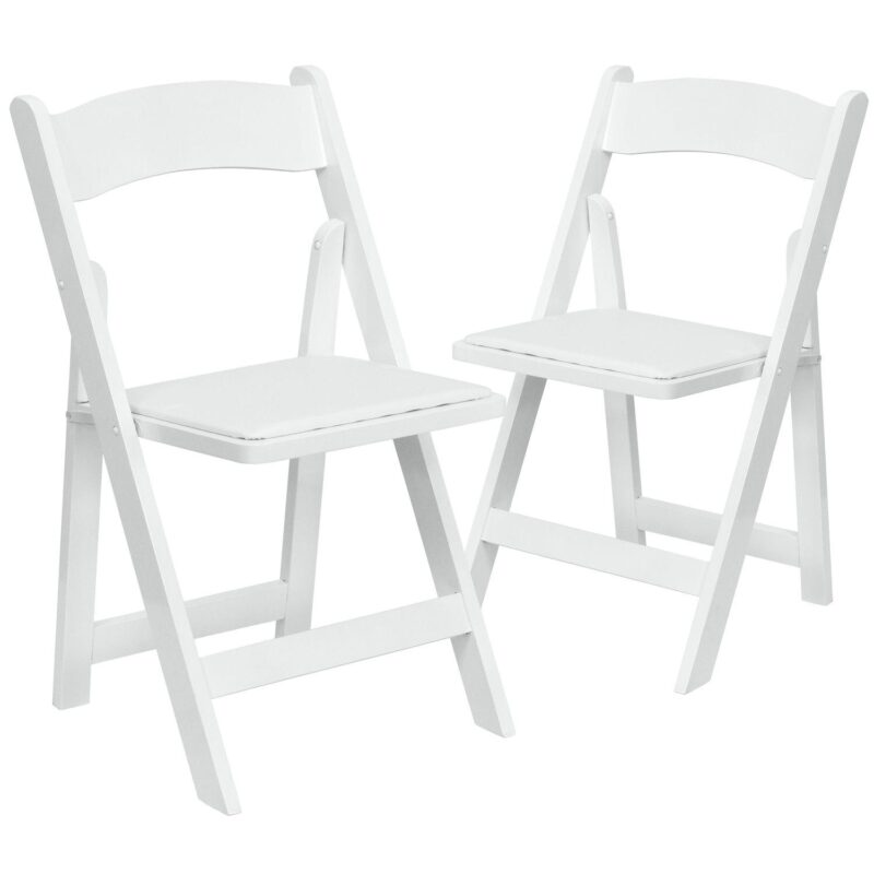 Emma and Oliver 2 Pack Mahogany Wood Folding Chair with Vinyl Padded Seat - Image 9