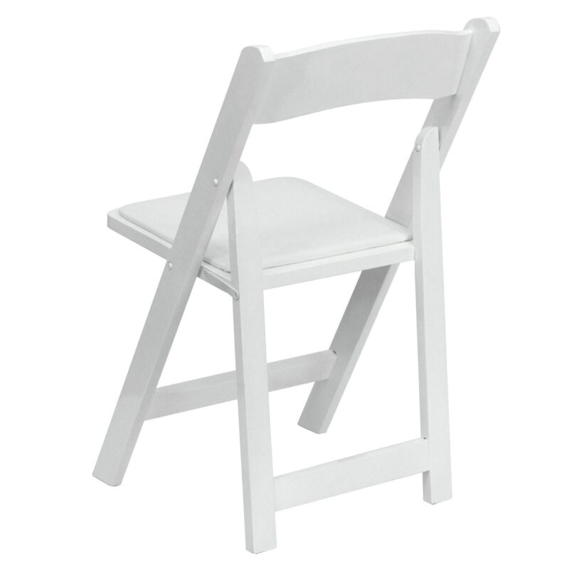 Emma and Oliver 2 Pack Mahogany Wood Folding Chair with Vinyl Padded Seat - Image 5