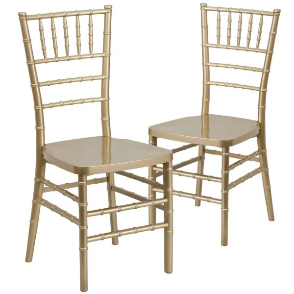 Emma and Oliver 2 Pack PREMIUM Resin Stacking Chiavari Chair