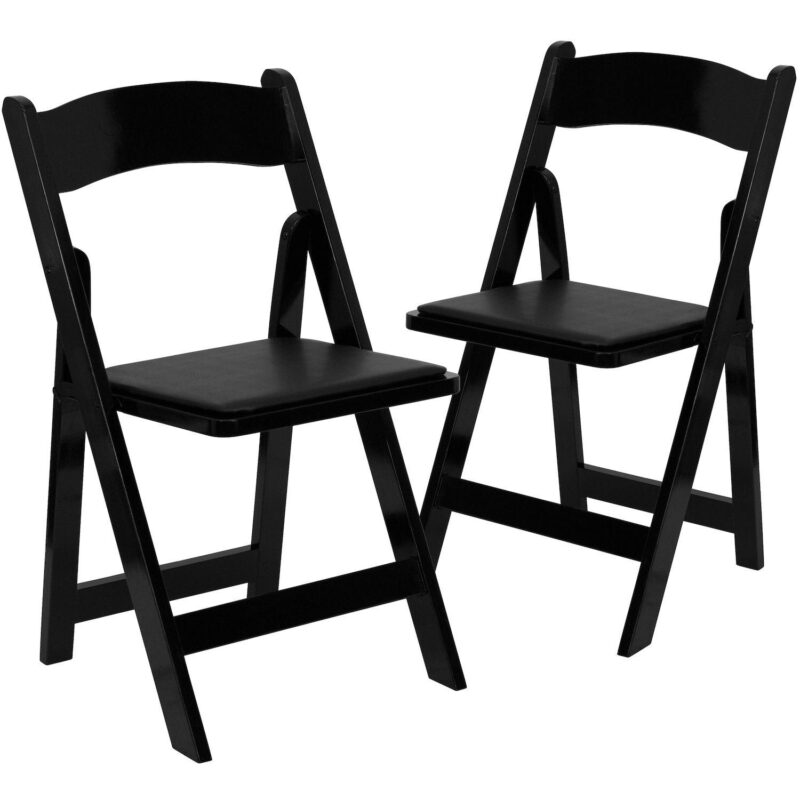 Emma and Oliver 2 Pack Mahogany Wood Folding Chair with Vinyl Padded Seat - Image 7