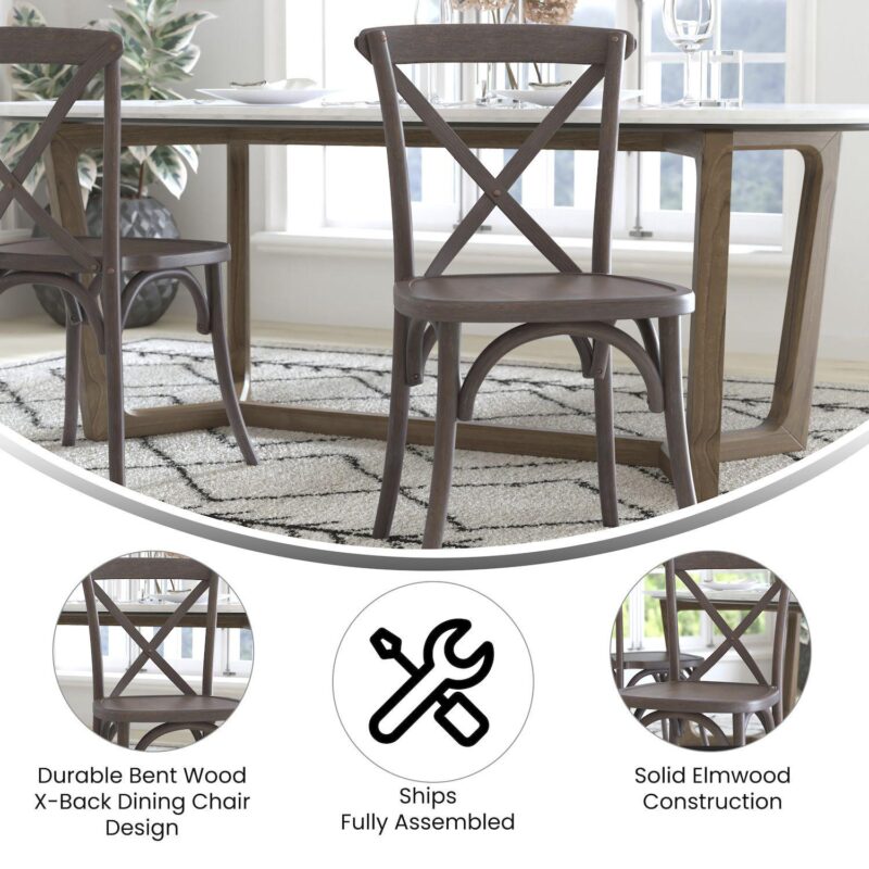 Emma and Oliver 2-pack X-Back Chair - Image 3