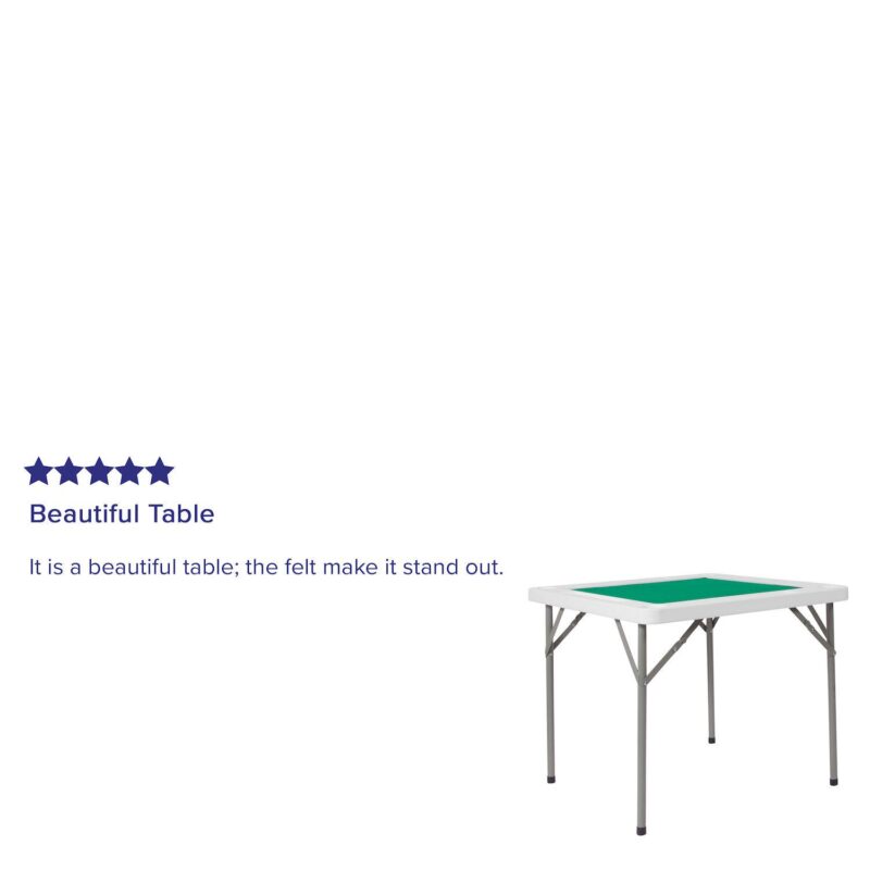 Emma and Oliver 34.5  Square 4-Player Folding Card Game Table with Green Felt and Cup Holders - Image 5