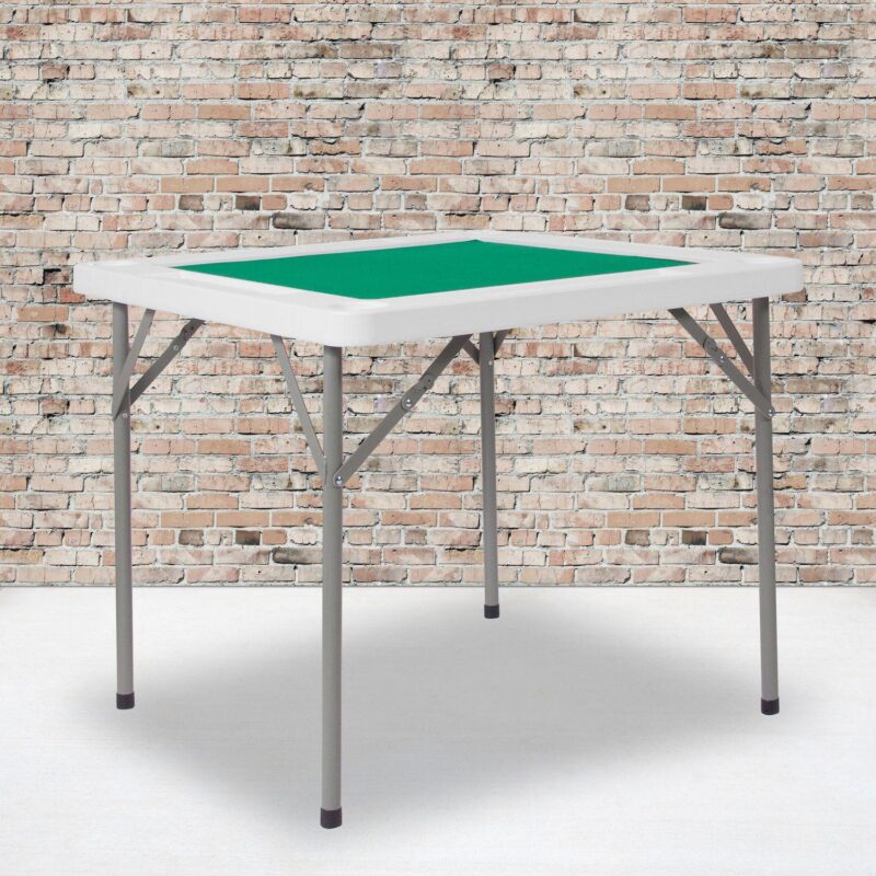 Emma and Oliver 34.5  Square 4-Player Folding Card Game Table with Green Felt and Cup Holders - Image 2