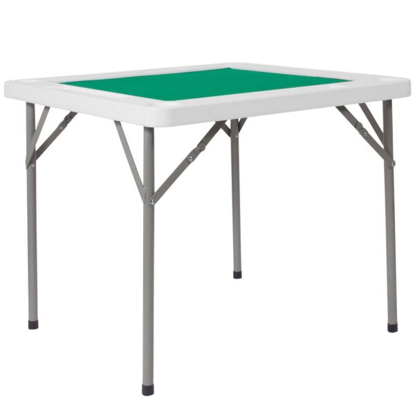 Emma and Oliver 34.5  Square 4-Player Folding Card Game Table with Green Felt and Cup Holders