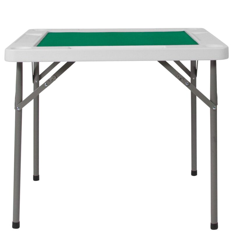 Emma and Oliver 34.5  Square 4-Player Folding Card Game Table with Green Felt and Cup Holders - Image 3